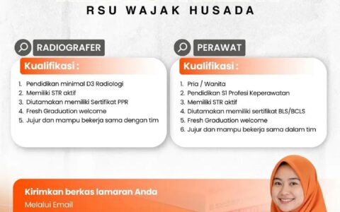 Open Recruitment RSU Wajak Husada – Radiografer & Perawat