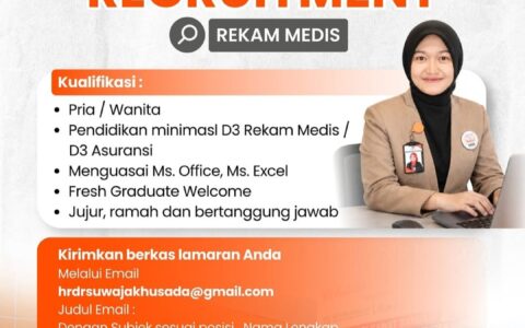 RSU Wajak Husada Buka Lowongan Kerja untuk Posisi Rekam Medis